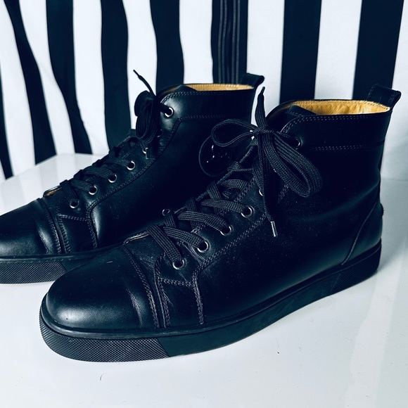 Christian Louboutin Men’s High Top Sneakers w/ Red Bottom Soles - Picture 2 of 13